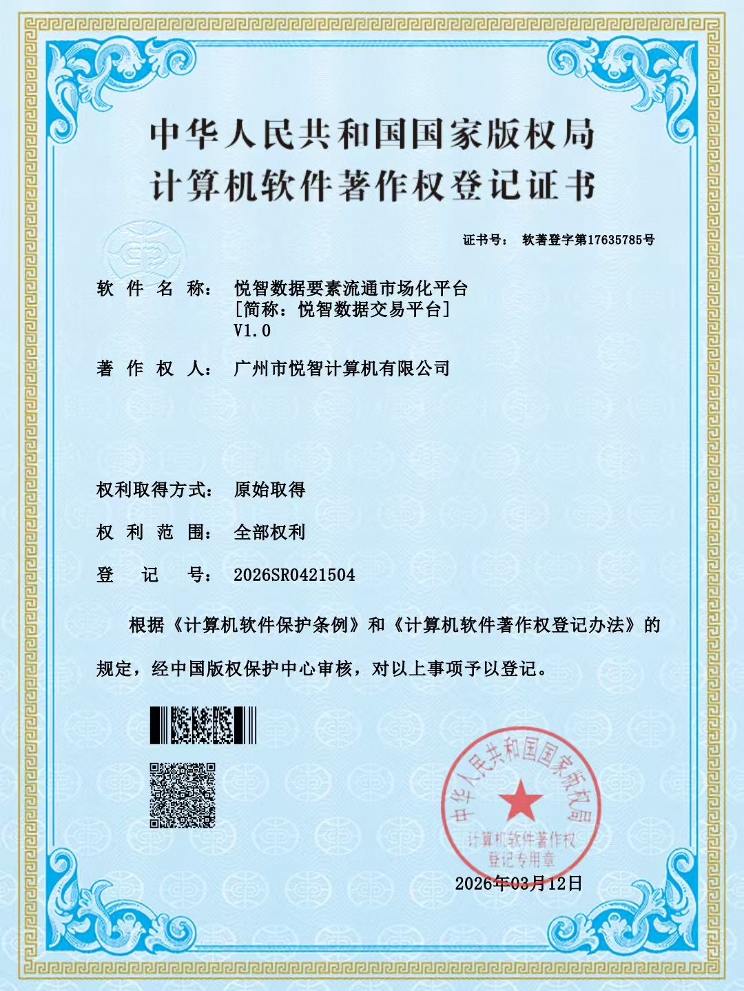 软件著作权证书 1